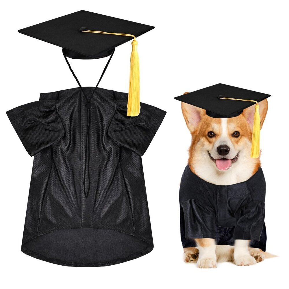 Pet Graduation Cap Gown Costume Accessory Fun Holiday Halloween X-Large